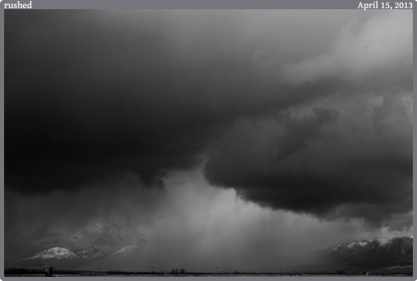 rushed, taken 2013-04-15 || Canon Canon EOS REBEL T2i | 37mm | 1/60s @ f/14