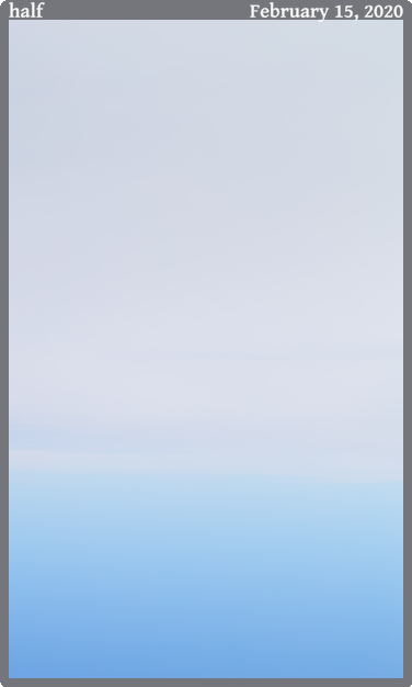 half, taken 2020-02-15 || Canon Canon EOS 6D | 100mm | 1/400s @ f/8